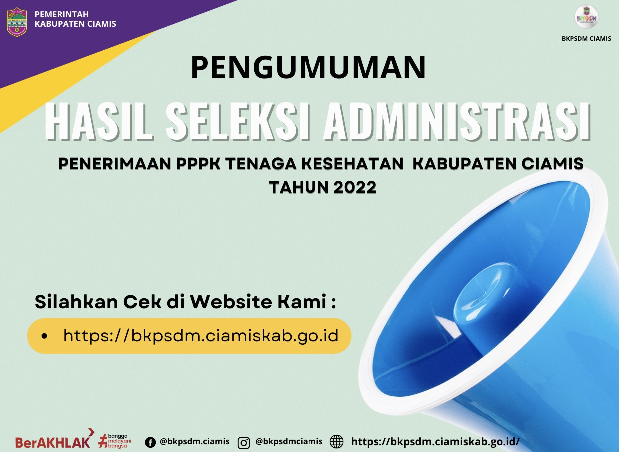 Pengumuman Hasil Seleksi Administrasi Penerimaan PPPK Tenaga Kesehatan ...