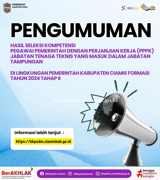 HASIL SELEKSI KOMPETENSI PPPK JABATAN TENAGA TEKNIS
